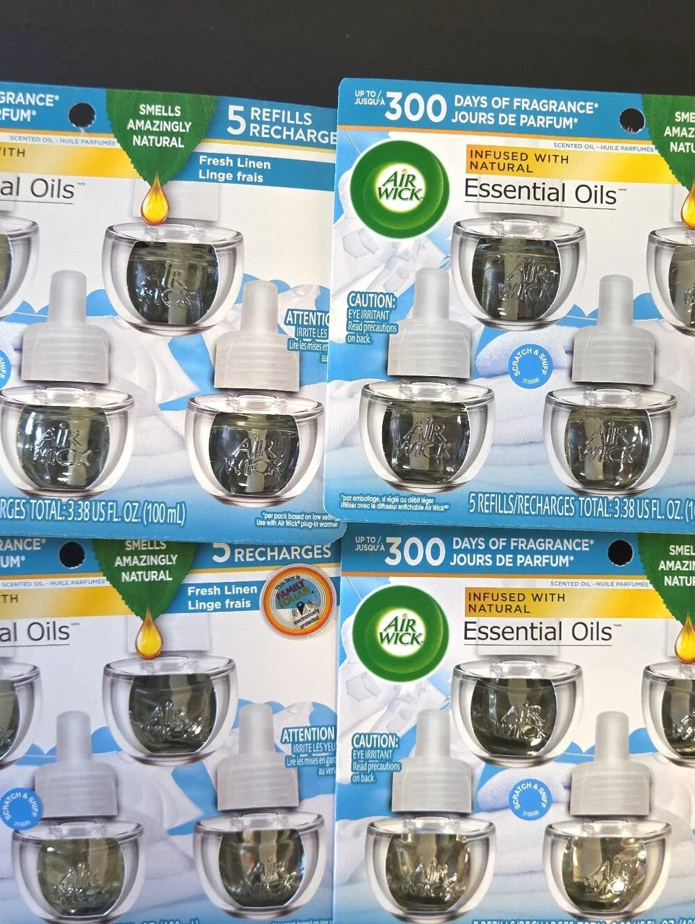 Air Wick Scented Oil 20 Refills Snuggle Fresh Linen 4 Sealed Packages Of 5 = 20